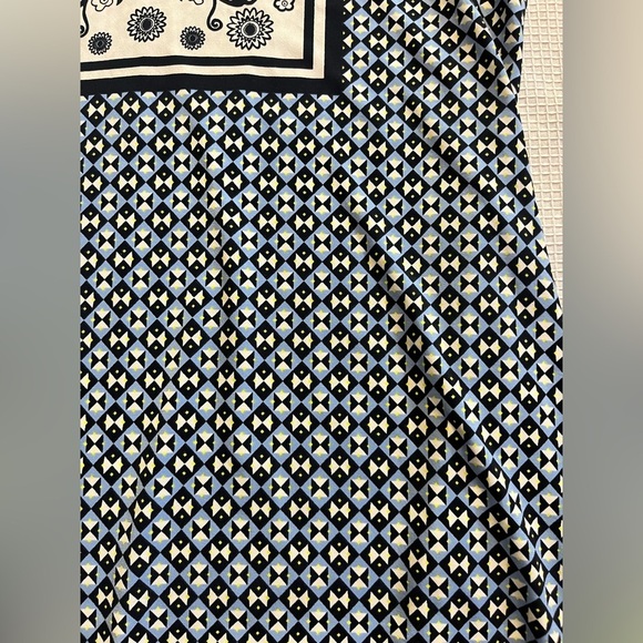 Studio M Black Blue and White Patterned Dress Women’s Size Medium - Picture 6 of 15